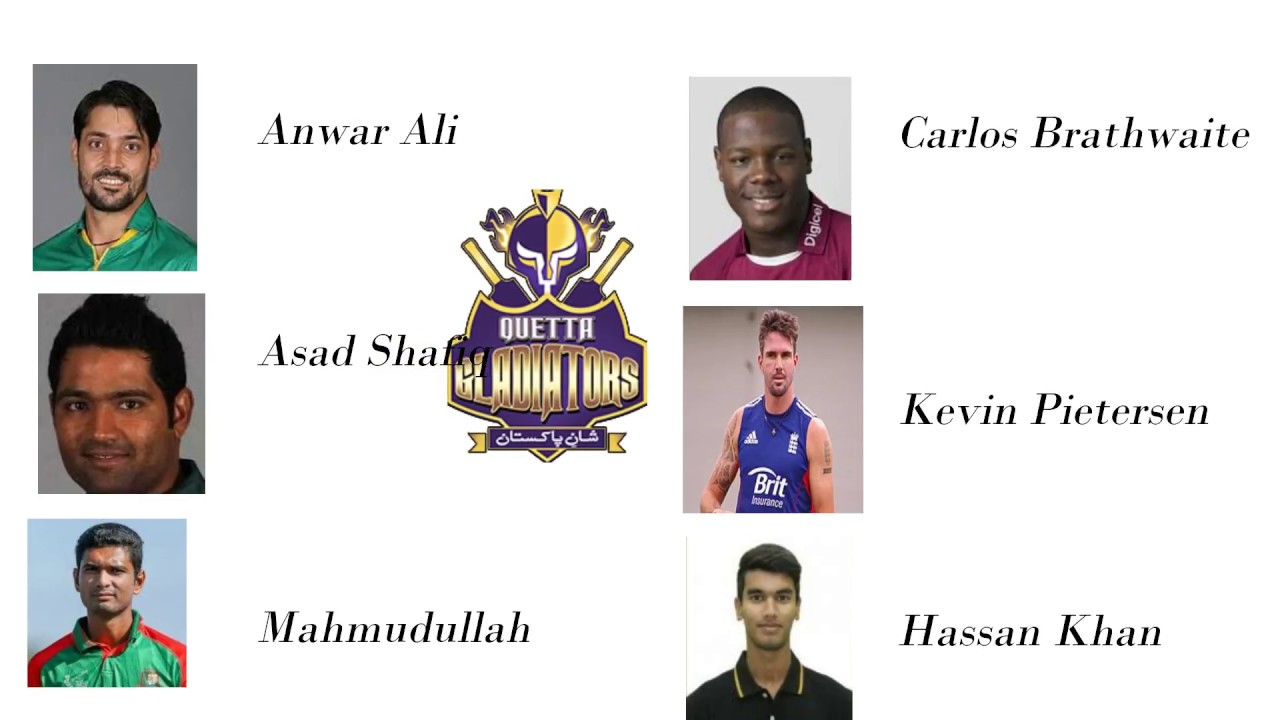 PSL 3 Quetta Gladiators player list | PSL 2018