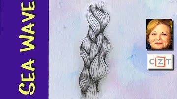 The 100 Day Project 2019 || 100 Days of Zentangle ®  || Day 75 Sea Wave