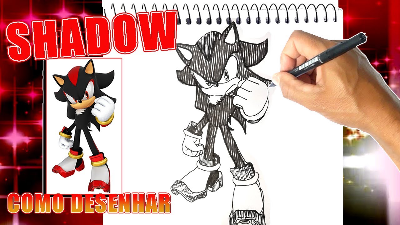 Como DESENHAR o SUPER SHADOW - Como DIBUJAR a SUPER SHADOW - How to DRAW  SUPER SHADOW - SONIC 