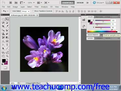 Photoshop CS5 Tutorial Selecting Colors with the Color Panel Adobe Training Lesson 4.7
