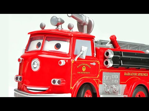 New Disney Cars Color Changers and Red Firetruck Stunt Playset Bumper Save Jackson Storm Paint Job