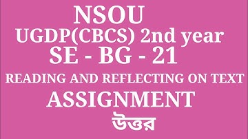 NSOU.UGDP(CBCS) 2nd year. SE - BG - 21.TEE.ASSIGNMENT DECEMBER 2022 JUNE  2023