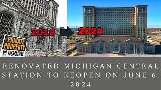 Michigan Central Station to reopen on June 6 2024 after years of renovation #michigancentralstation