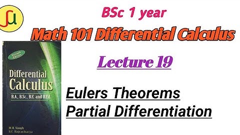 lecture 19-Partial Differentiation -BSc first year-Math  calculus 101|| unique study