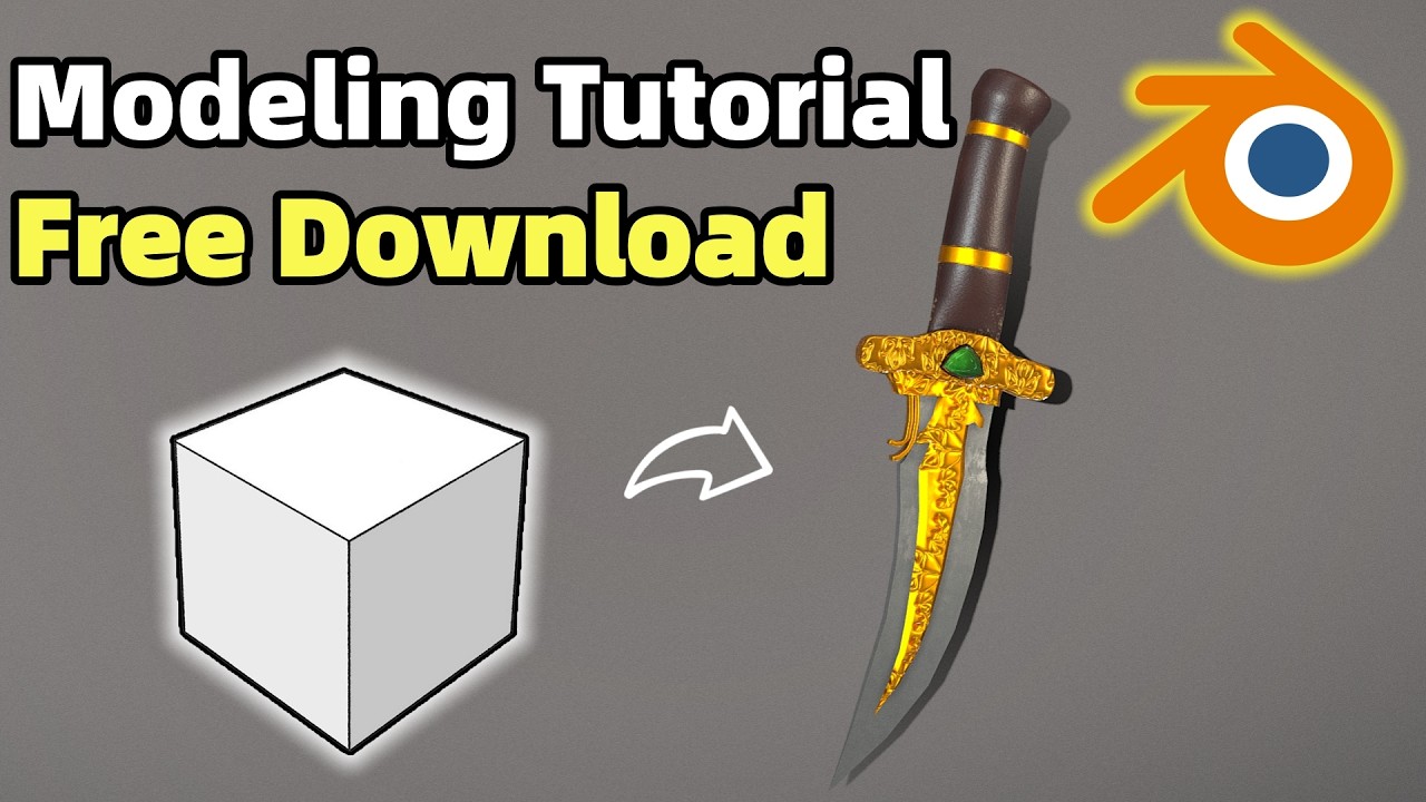 Blender Dagger Tutorial | From Cube to Realistic Weapon (Beginner ...