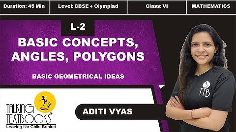 L-2 Basic Concepts, Angles, Polygons | Chapter 9 Basic Geometrical Ideas Class 6 | Aditi Vyas | TTB
