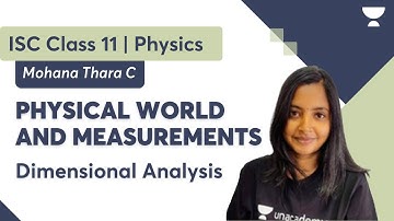 Physical World and Measurements | Dimensional Analysis | Physics | ISC Class 11 | Mohana Thara C