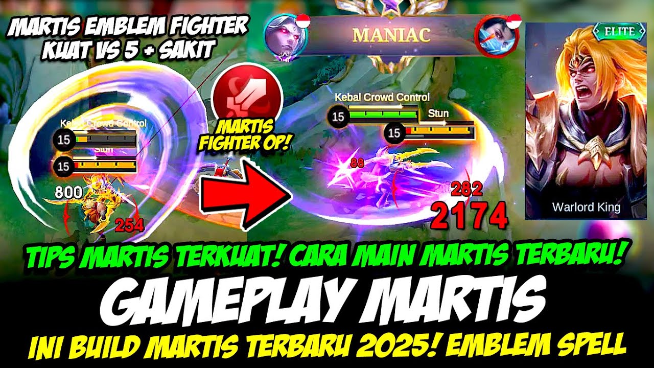MARTIS EMBLEM FIGHTER META❗TIPS MARTIS SAKIT + 1 VS 5❗BUILD MARTIS TERBARU❗CARA MAIN MARTIS TERBARU