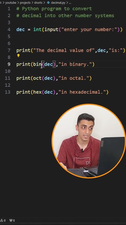 python - converting decimal into other number systems - YouTube