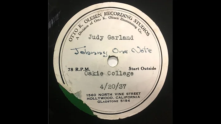 Judy Garland - Johnny One Note - Previously Unrele...