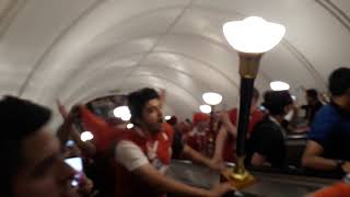 world cup 2018: Morocco fans in Moscow underground before game vs. Portugal (20/06/2018) | DynekTV