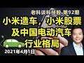 第92期: 小米造车，小米可以投资吗？中国电动汽车行业未来格局会怎样? 并点评蔚来，理想，小鹏，百度，恒大汽车(繁体字幕点cc)/ How to invest in Xiaomi stock?