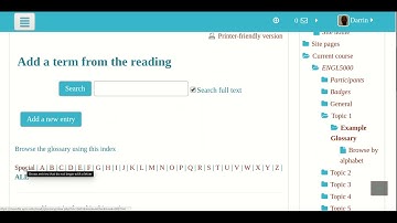 Glossary in Moodle