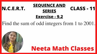 NCERT | Class 11 | Chapter 9 | Sequence and Series | Exercise 9.2 | Question 1 | Neeta Math Classes