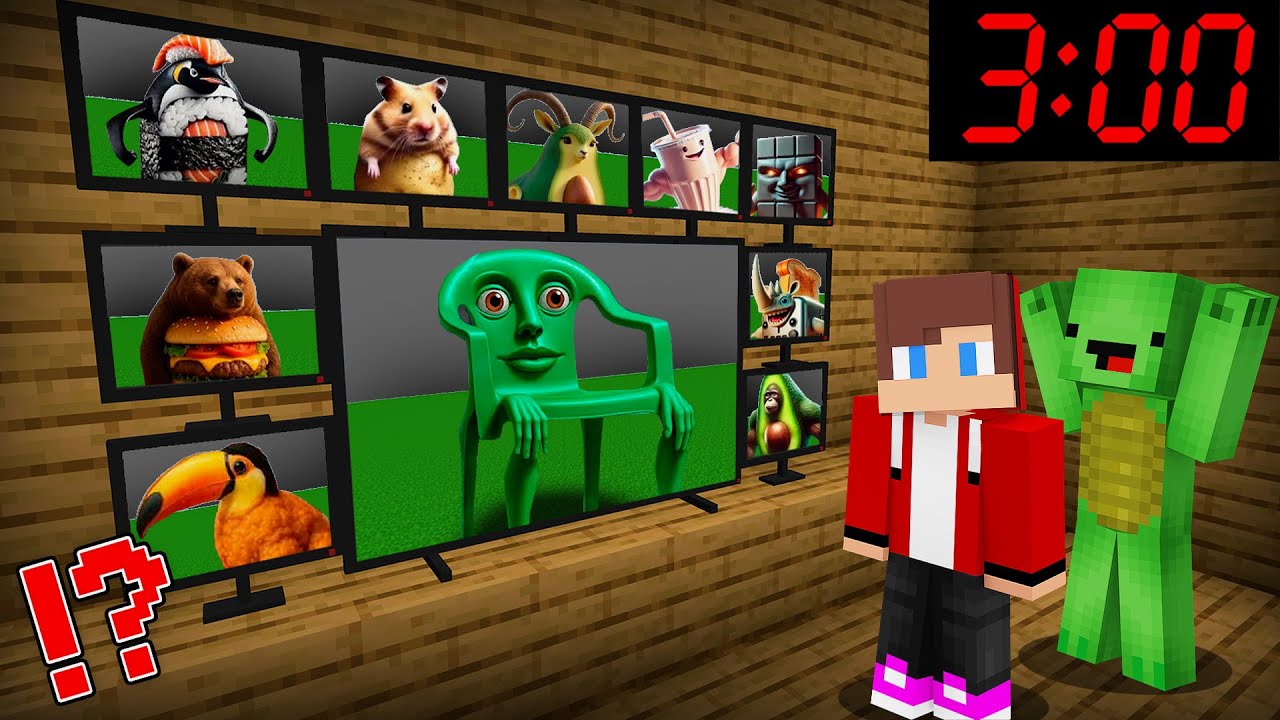 ジェイジェイとマイキーがブレインロットをカメラで見た！