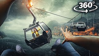 360° Ropeway Storm Accident 1 - Your Girlfriend Falling And Sinking Vr 360 Video 4K Ultra Hd