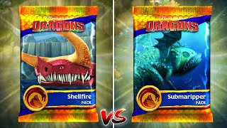 LEGENDARY SHELLFIRE PACK Vs LEGENDARY SUBMARIPPER PACK - Dragons: Rise of Berk