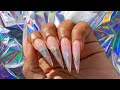 HOW TO: Acrylic Nails Tutorial | Clear Stiletto Holo Nails | *DID I FAIL?*