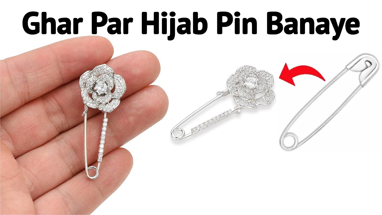 DIY Homemade Hijab Pin 🥰/how to make hijab pin at home from safety pin /Hijab Pin Making Easy