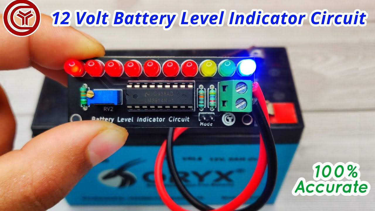 12V CHARGE METER - BAR GRAPH VOLTMETER red, simplified