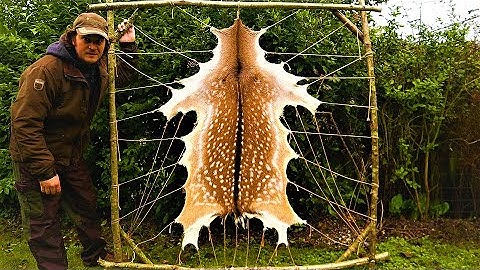 HOW I TAN ANIMAL HIDES (the easy way) for Bushcraft / Survival / Camping trips. Caveman Carpet!