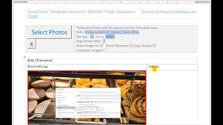 📸 FotoVorlage als Word Dokumentation mit automatischer Bild Anpassung Zuschnitt
