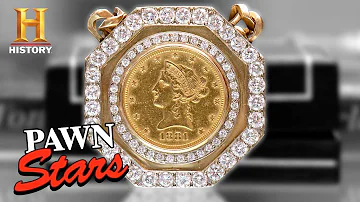 Pawn Stars: HUGE PRICE TAG for BLINGED OUT Liberace Medallion (Season 9)
