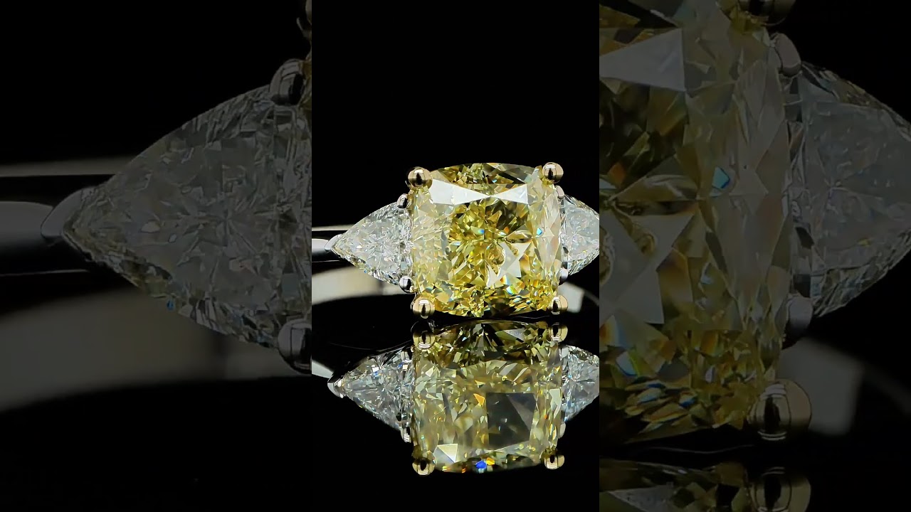 Inspirez-Vous - Nouvelle Collection De Bijoux En Diamant 2025 29 - Orogem Jewelers 2.19 Ct Fancy Yellow Cushion Diamond Three Stone Ring – Gia Certified - Orogem Jewelers