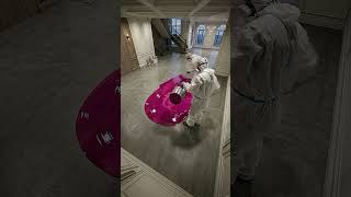 Magenta Epoxy Floor Transformation 💜✨💎 #epoxyflooring #shorts #satisfyingvideo #asmr #interiordesign
