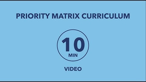 10 Minute Priority Matrix Curriculum Video: The Project Everyone Needs