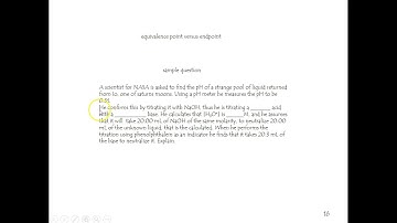 7 11 equivalence point versus endpoint
