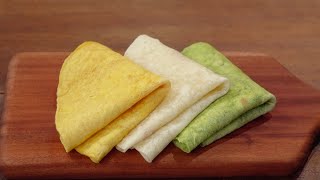 How to make tortillas :: 3 kinds of tortillas :: spinach, carrots, wheat tortillas