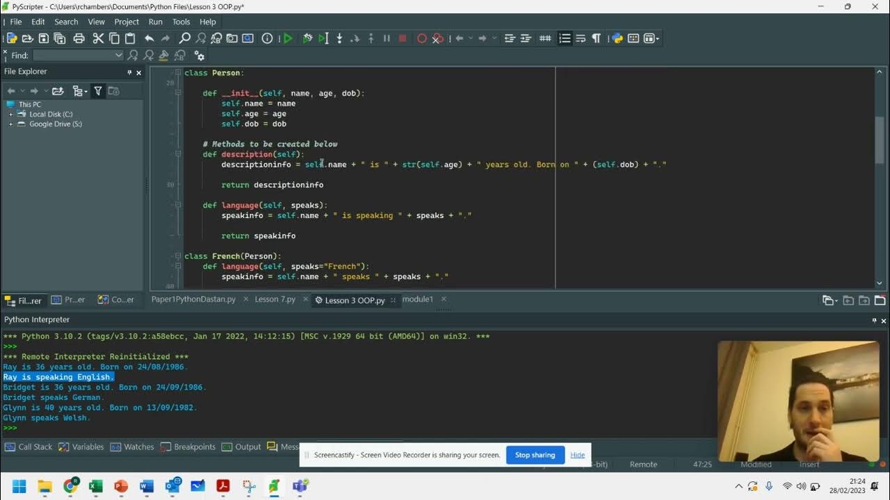 Intro to OOP (Object Oriented Python 3.10) - Lesson 3 - Part 2 ...