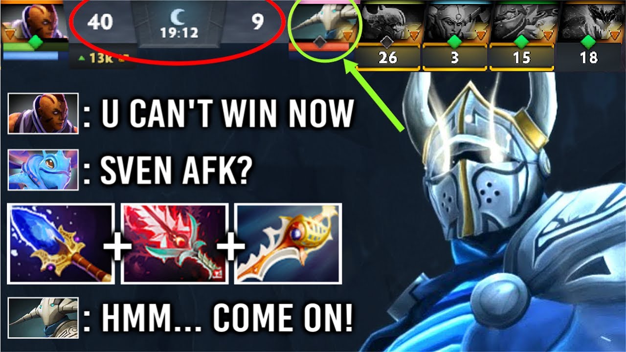 Unreal 1V5 Team Feed They Think Its Over But, Afk Farm Sven Become Superman Epic Wtf Comebeck Dota 2