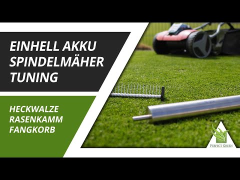 Tuning und Updates | Heckwalze, Rasenkamm \u0026 Fangkorb | Einhell GE-HM 18/38 | Akku Spindelmäher |