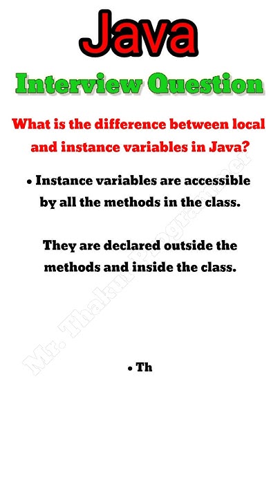 What is the difference between local and instance variables in Java ...