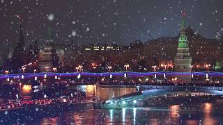 Футаж Москва Кремль Идёт Снег