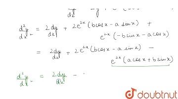 The differential equation of the family of curves y=e^(2x)(a cos x+b sin x) where, a and b are a...