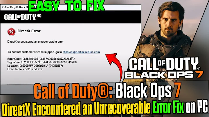🛠️How To Fix Call of Duty® Black Ops 7 DirectX Error | Crashing, Freezing & Not Launching on PC