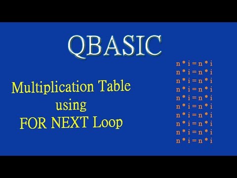 14 Tutorial on Print Multiplication Table using FOR NEXT Loop QB (by Technical School)