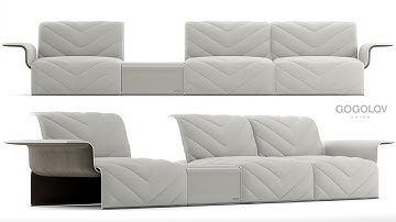№116. Sofa modeling "My design" Autodesk 3ds Max & marvelous designer