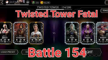 Mortal Kombat Fatal Twisted Tower Battle 154 (Difficult) | Talent Tree and Equipment #mkmobile