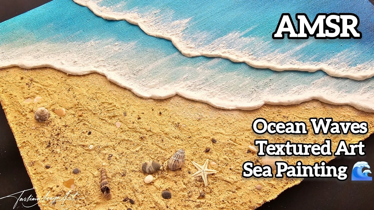 170. ASMR Acrylic Painting Texture Art - Calming Ocean Waves 🏖🌊
