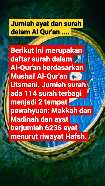 Berapa jumlah ayat dan surah dalam Al Qur'an? #shorts #ayat #surah #alquran