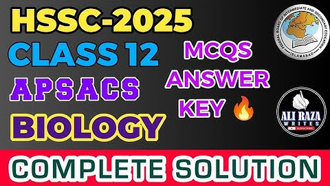 APSACS Biology Class 12 Send Up Mcqs Solution | Fbise | HSSC 2 BIO Mcqs Answer Key 2025