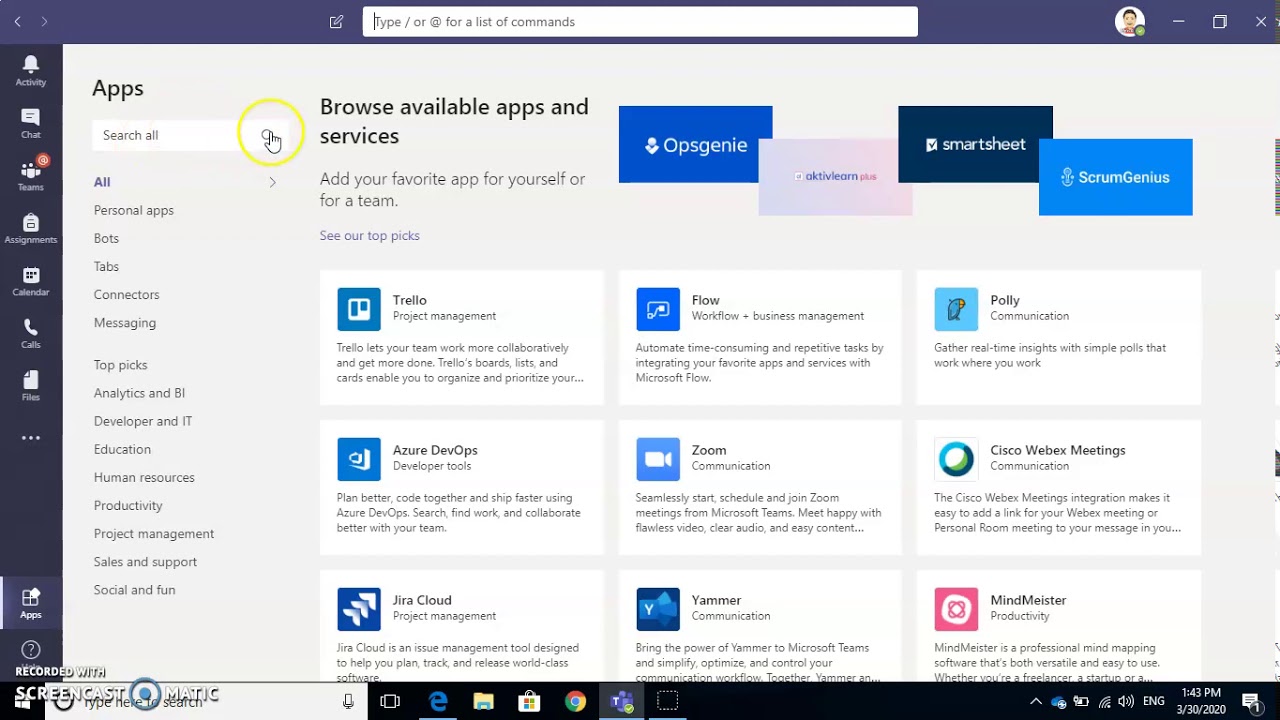 Installing Zoom through Microsoft Teams YouTube