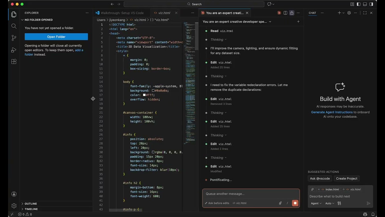 Daily AI Vibe Coding Day 1 | 3D Bar Charts with Three.js