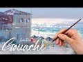 Gouache Sketchbook Painting Time Lapse - Ocean Breeze