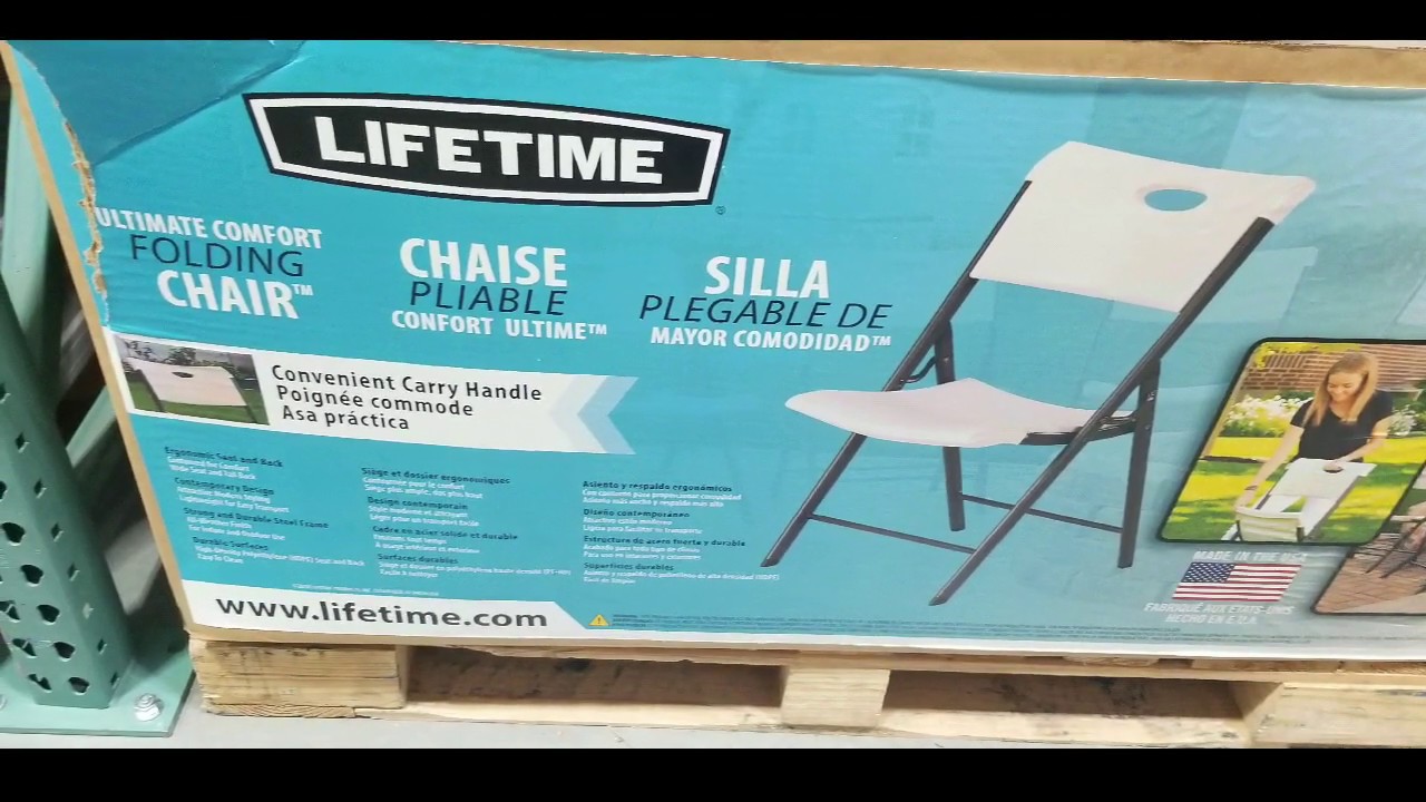 costco lifetime ultimate comfort commercial grade folding chair indoor   outdoor 21