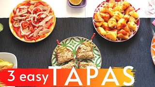 How to make 3 QUICK & EASY TAPAS (by a Spaniard!) Gilda+pimiento salad+patatas bravas